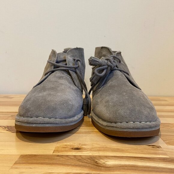 Hush Puppies Womens chukka Cyra Catelyn Grey Suede Ankle Boots shoes sz9 Lace-up - Picture 2 of 16